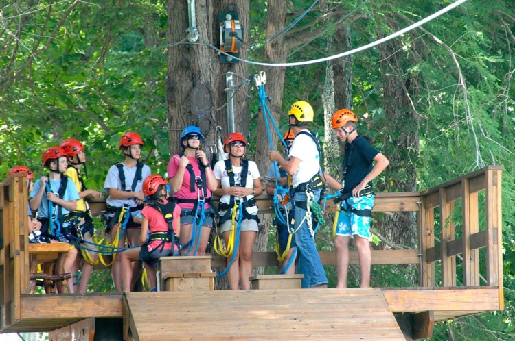 Cool River Adventures People on Ziplines