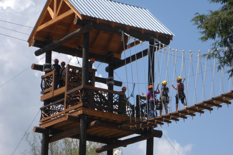 Cool River Adventures People on Ziplines