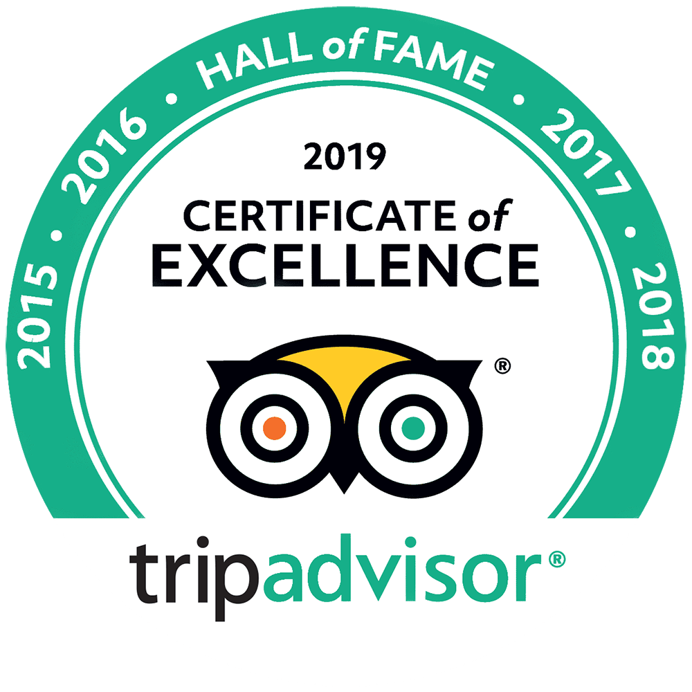 2019 Certificate of Excellence from TripAdvisor